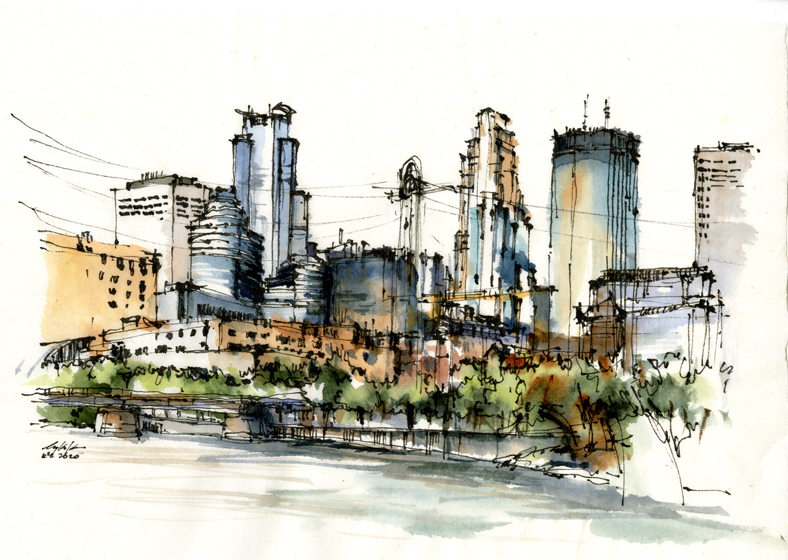 2020 Minneapolis - Downtown Skyline from Boom Island Park
