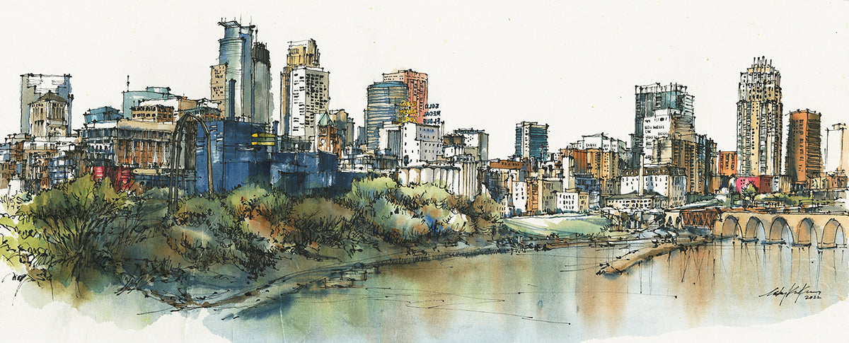 2022 Downtown Minneapolis Skyline Limited Edition Giclee Print