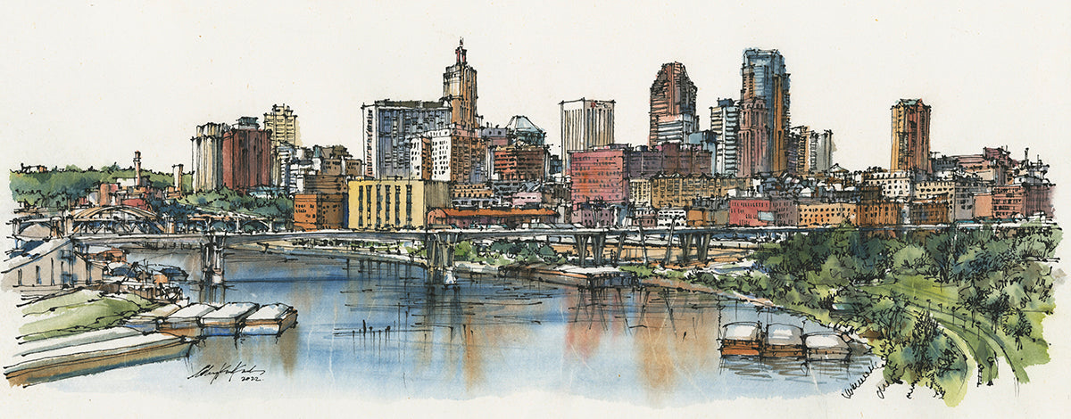 2022 Downtown Saint Paul Skyline Limited Edition Giclee Print